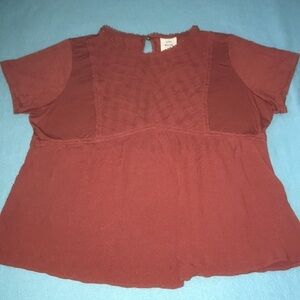 𝅺KNOX ROSE rust colored button keyhole in back beautiful details NEW size XL